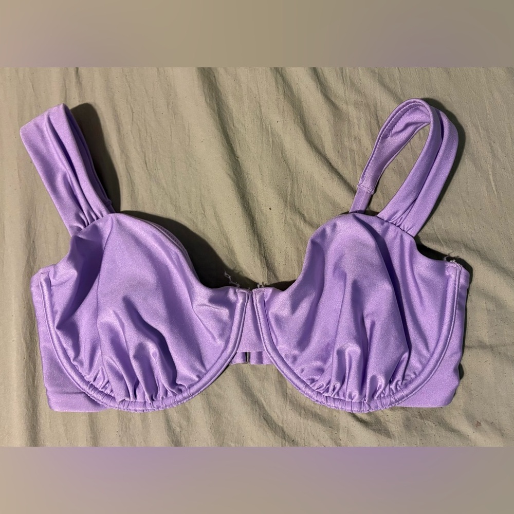 Abercrombie & Fitch Purple Curve Love Bikini Top with Adjustable Straps